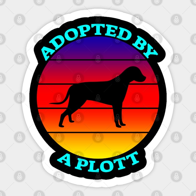Adopted by a Plott, gift for dogs lover Sticker by  hal mafhoum?